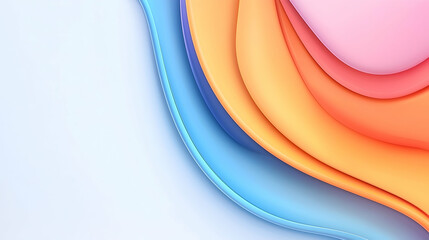 Poster - Abstract Colorful Gradient Background with Pastel Waves
