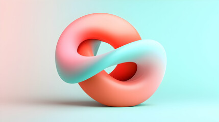 Poster - Abstract Geometric Design with Intertwined Pastel Shapes