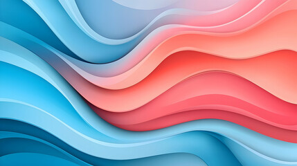 Poster - Abstract Gradient Wave Background with Blue Pink and Red Hues