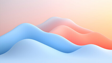 Poster - Abstract Pastel Gradient Waves Background
