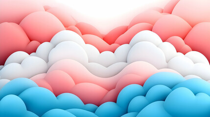 Poster - Abstract Soft Cloud Gradient Background Pastel Pink Blue White