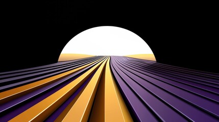Aufkleber - Black and yellow image of a field with a large yellow circle in the middle. The image has a surreal and dreamlike quality to it