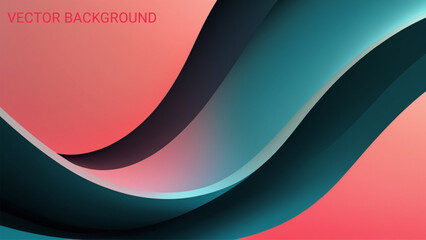 Poster - Abstract Modern Wave Background with Coral and Teal Tones