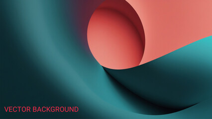 Poster - Abstract Modern Wave Background with Coral and Teal Tones