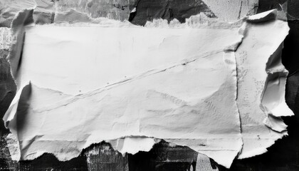 Aufkleber -  abstract black and white torn paper texture for creative design, web backgrounds, print, branding, and artistic projects