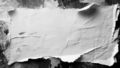 Aufkleber -  abstract black and white torn paper texture for creative design, web backgrounds, print, branding, and artistic projects