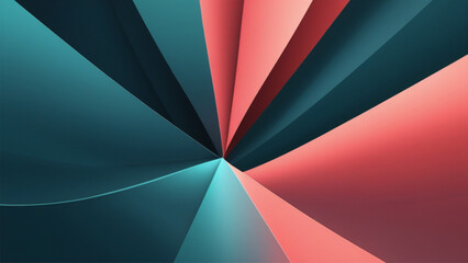 Poster - Abstract Modern Wave Background with Coral and Teal Tones