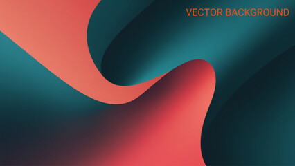 Poster - Abstract Modern Wave Background with Coral and Teal Tones