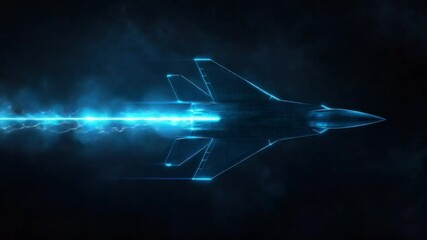Poster - Futuristic Space Jet with Glowing Effects in Cosmic Background for Sci-Fi Themed Projects and Designs