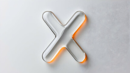 Wall Mural - abstract 3d render of an orange and white x mark