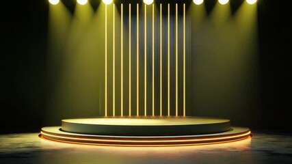 Poster - Spotlight Display Stage with Soft Glow Lighting for Performance Events and Presentations
