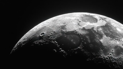 Wall Mural - Detailed close-up view of the lunar surface.