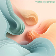 Poster - abstract background showcasing soft, flowing organic shapes in pastel tones of peach, mint, and lavender.