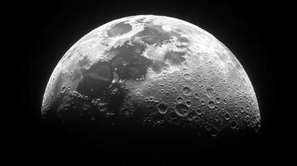 Wall Mural - Detailed close-up view of the moon's surface.