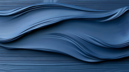 Poster - Dark Blue Abstract Wave Texture Background