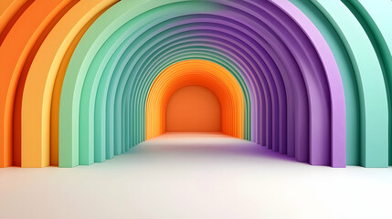 Fototapete - Abstract Rainbow Arch Tunnel Background