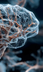 Poster - Intricate neuronal network illuminating the complexities of neurological function representation
