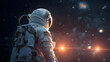 © Biru Langit Desember - The astronaut stands gazing into the cosmos bathed in starlight a moment of profound silence discovery