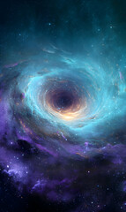 Poster - Cosmic vortex of nebulous clouds and ethereal star streams offering captivating visual experience