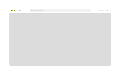 Wall Mural - transparent browser window on blue and violet background. window internet browser with toolbar and s