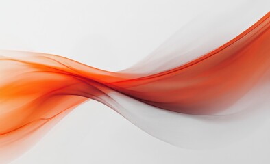 Aufkleber - Abstract orange wave flowing on a white background