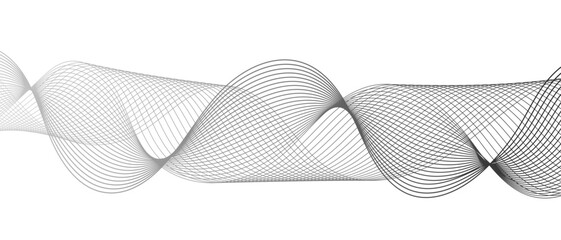 Poster - Minimalist abstract wave design consisting of smooth. Design for brochure, flyer, banner, template, business wave lines background. Evoking digital flow and futuristic technology aesthetics.
