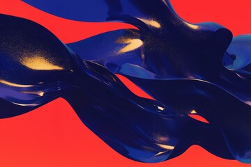 Aufkleber - Abstract Fluid Forms: Captivating abstract composition featuring a flowing, dynamic form in a palette of vibrant color, against a striking backdrop, capturing the essence of movement and creativity.