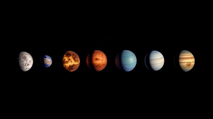 Wall Mural - a black and white photo of the planets in our solar system