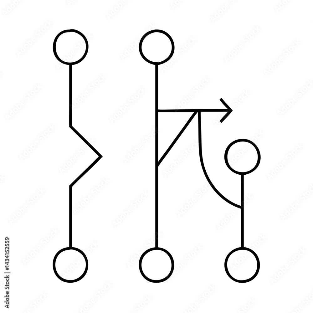 git branch icon, git branch line art - simple line art of git branch ...