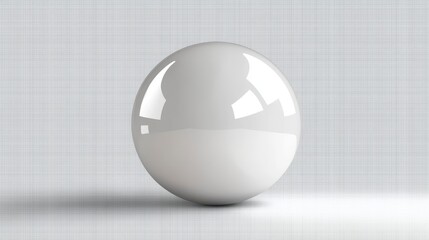 Poster - Glossy white sphere on textured background.