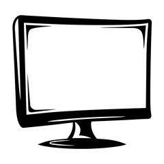 Poster - Cartoonish old school monitor design with thick black borders and stand