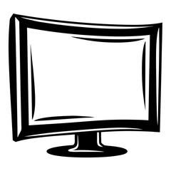 Poster - Stylized black and white drawing of a computer screen monitor icon
