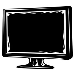 Poster - Stylized vector image of a computer monitor on a white background