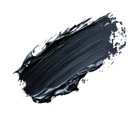 Wall Mural - Artistic black paint stroke abstract composition creative angle isolated on transparent background