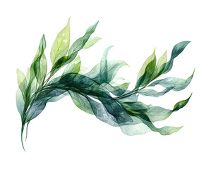 Wall Mural - Lush green leafy design nature digital abstract view isolated on transparent background