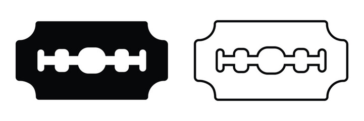Fototapete - Razor blade vector, icon set. Simple razor fill and outline symbol icons website graphic design. Flat style design blade sign symbol icon isolated on white background. Vector illustration.