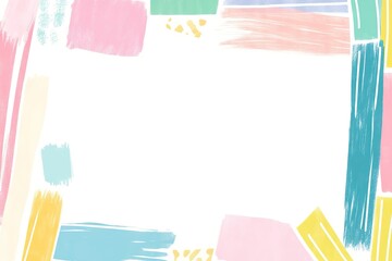 Poster - Colorful abstract brush strokes frame a blank white space Fun and playful design