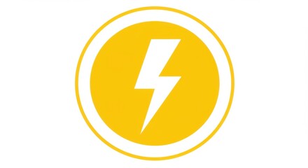 Poster - Lightning bolt in yellow circle isolated on white background