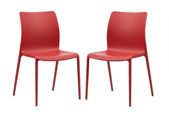 Poster - Two red chairs side by side isolated on white background