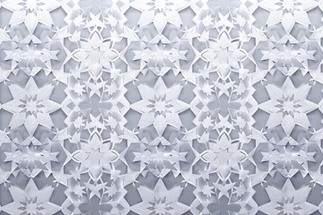 Poster - Intricate snowflake pattern with geometric shapes creates an elegant festive texture