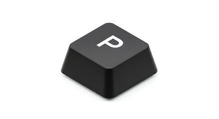 Aufkleber - Single Black Keyboard Key:  Isolated 'P' Keycap
