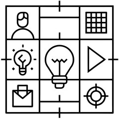 Wall Mural - business vector symbol set with web design icons and black arrow sign illustration