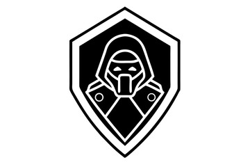 Wall Mural - security business web design vector illustration with shield icon and 3d location pointer