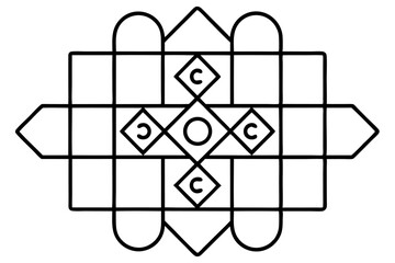 Wall Mural - vector set illustration: celtic cross symbol on an abstract design background