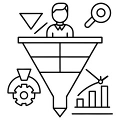 Wall Mural - vector illustration icons set design shows a business concept of a businessman with a pie chart and 