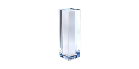 Poster - Tall Glass Prism. Minimalist Design And Optical Clarity Isolated On Transparent Background