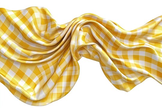 Yellow and white checkered fabric draped (5)