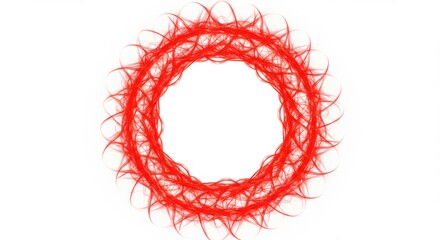 Poster - Red fractal ring abstract isolated on white background