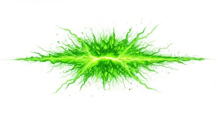 Poster - Green energy discharge isolated on white background
