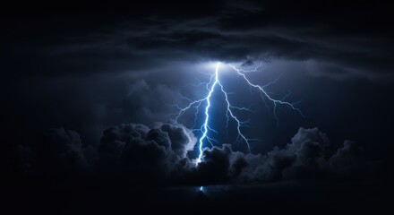 Poster - Lightning strike in dark sky